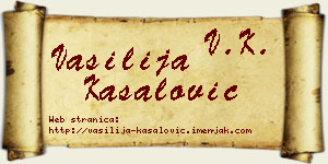 Vasilija Kasalović vizit kartica